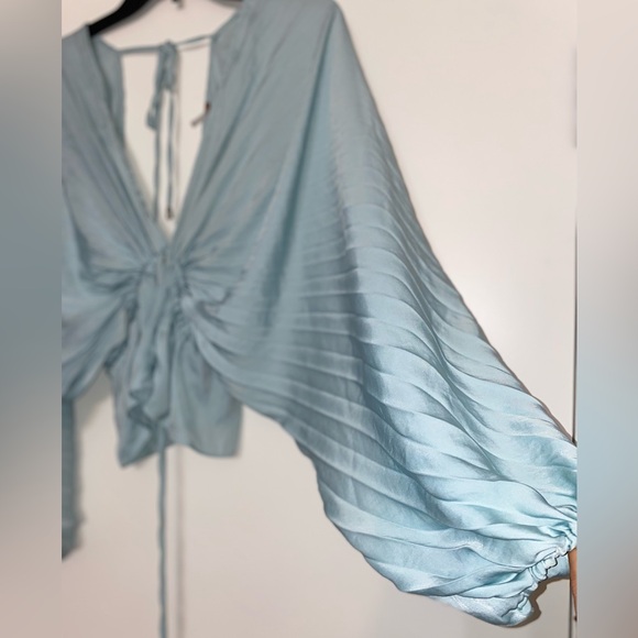 Balloon Long Sleeve Blouse Light Blue Size XS - Picture 3 of 11